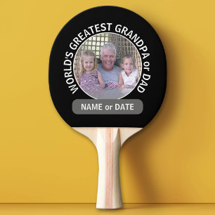 World's Greatest Dad Grandpa Custom Photo Template Ping Pong Paddle