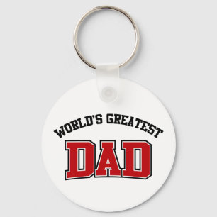 Worlds Greatest Dad Keychain Red