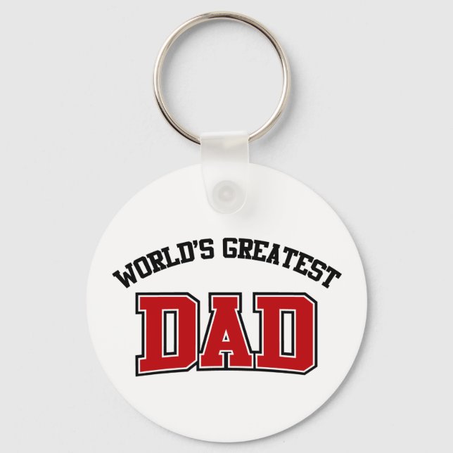 Worlds Greatest Dad Keychain Red (Front)