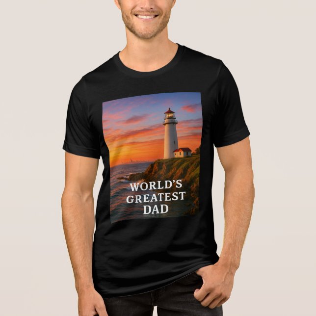 World's Greatest Dad – Lighthouse Edition Tri-Blend Shirt (Front)