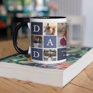 World's Greatest Dad   Modern 5 Photo Colour Block Mug