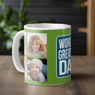 World's Greatest Dad - Navy Blue and Lime Green Coffee Mug