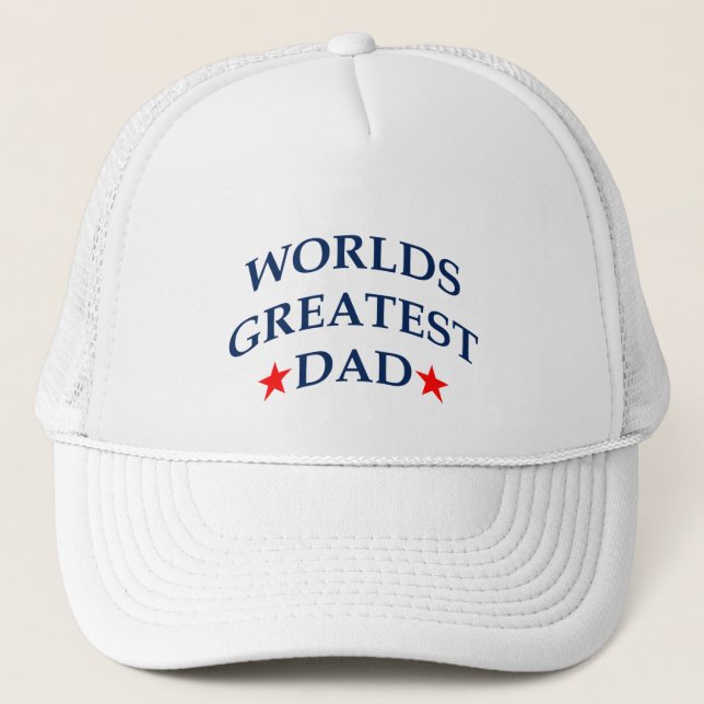 World's Greatest Dad ~ Patriotic Trucker Hat (Front)