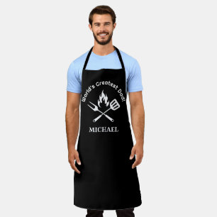 worlds greatest dad,personalised grill black funny apron