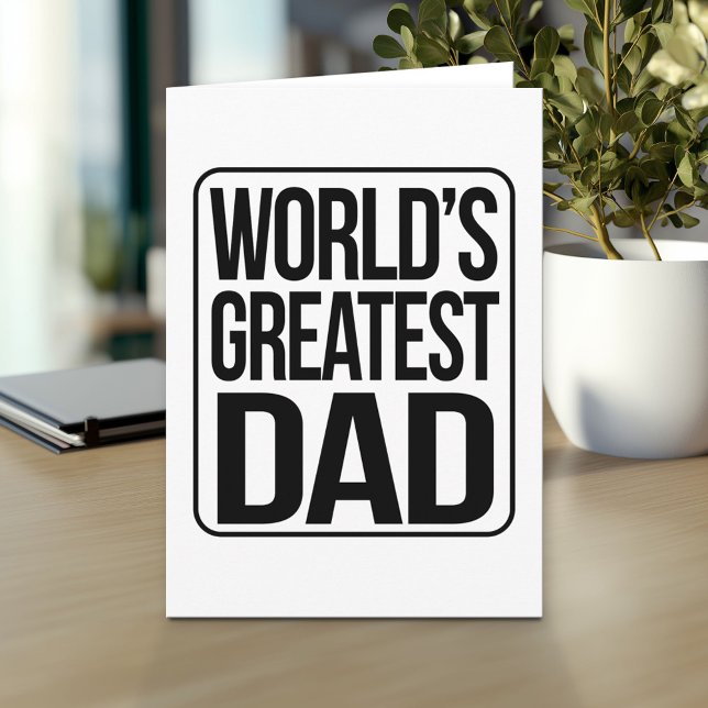 World's Greatest Dad - plain and simple Card (Custom Greeting Card with Photo)