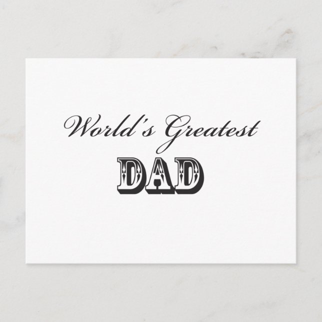 World's greatest dad postcard (Front)