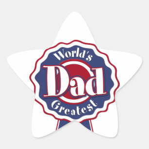 World's Greatest Dad - ribbon Star Sticker