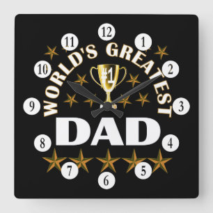 worlds-greatest-dad square wall clock