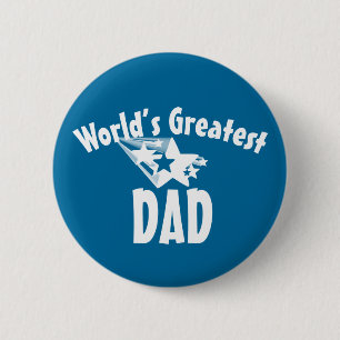 World's greatest dad stars men's pinback button