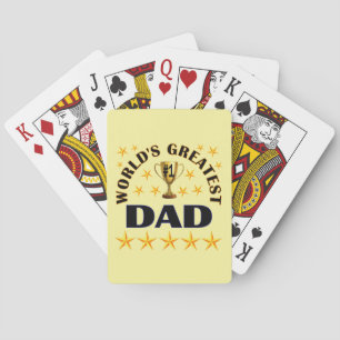 World's Greatest Dad Trophy Stars Cute Playing Cards