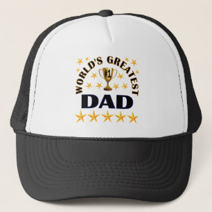 World's Greatest Dad Trophy Stars Cute Trucker Hat