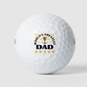 World's Greatest Dad Trophy Stars Golf Balls