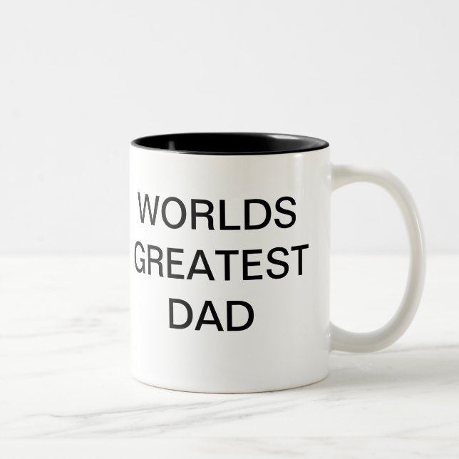 worlds greatest dad Two-Tone coffee mug (Right)