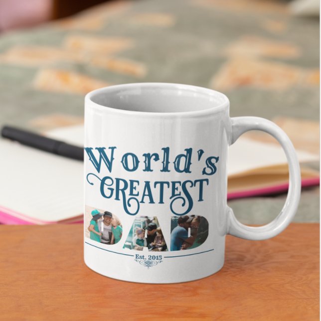 World's Greatest DAD with 3 Photo frames Coffee Mug (Creator Uploaded)