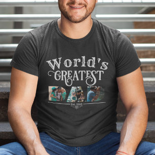 World's Greatest DAD with 3 Photo frames T-Shirt