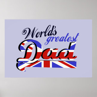 World's Greatest Dad with English flag Poster