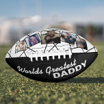 Worlds Greatest Daddy 5 Photo Football<br><div class="desc">A unique personalised fathers day football gift featuring a stylish black and white theme,  add 5 of your own family pictures of the dad and his kids,  the words "worlds greatest daddy",  and the childrens names.</div>