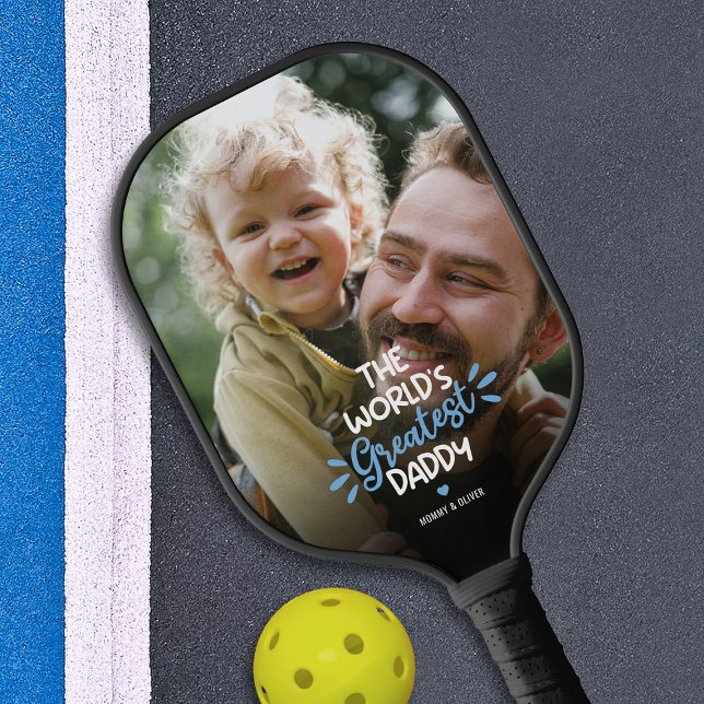 World's Greatest Daddy Photo Pickleball Paddle (Creator Uploaded)