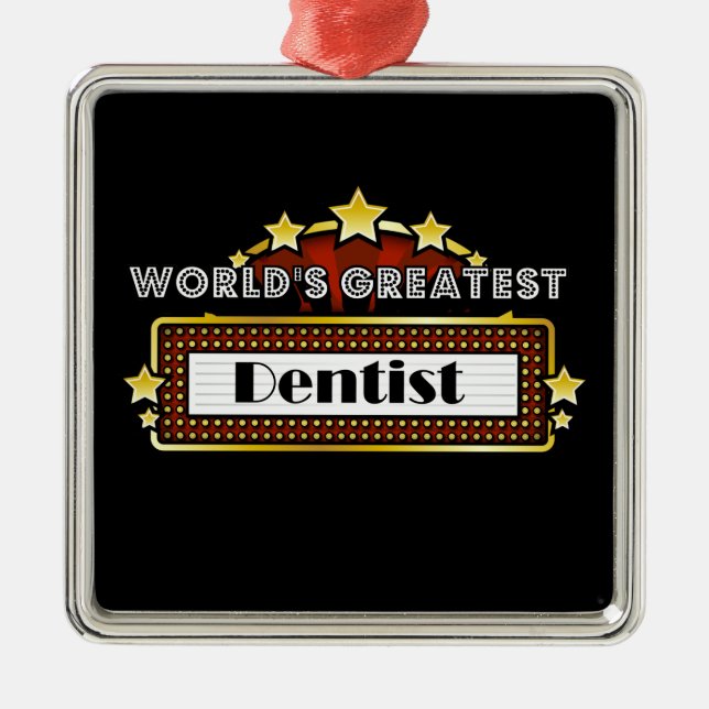 World's Greatest Dentist Metal Tree Decoration (Front)