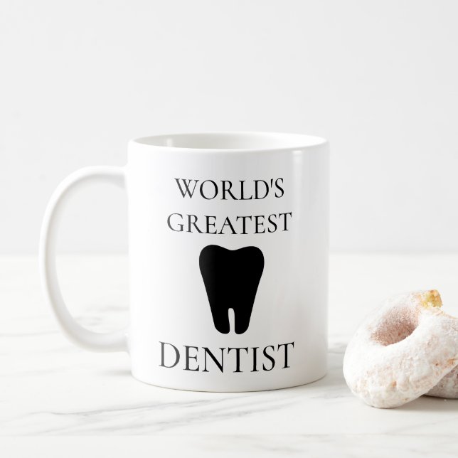 World's Greatest Dentist Tooth Coffee Mug (With Donut)