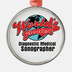 Worlds Greatest Diagnostic Medical Sonographer Metal Tree Decoration