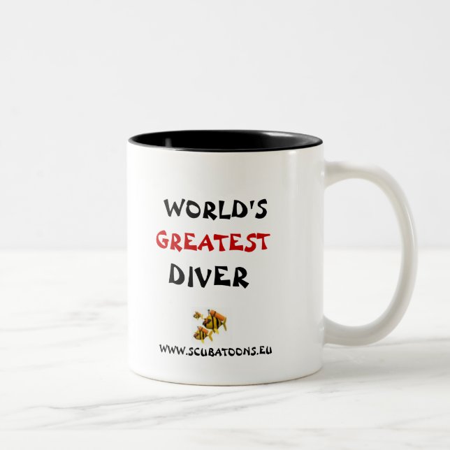 WORLDS GREATEST DIVER Two-Tone COFFEE MUG (Right)