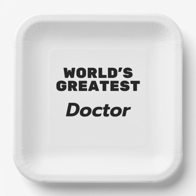 World's Greatest Doctor Paper Plate (Front)