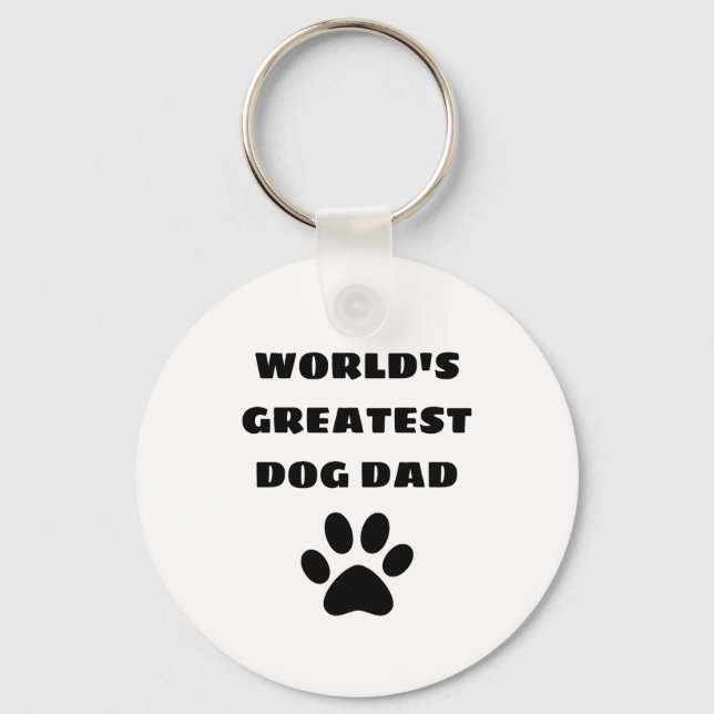 World's Greatest Dog Dad Custom Text Personalised Key Ring (Front)