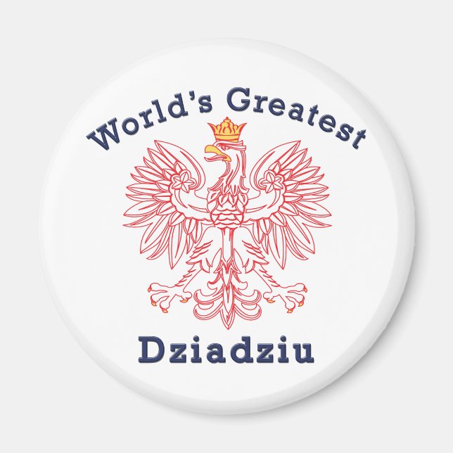 World's Greatest Dziadziu Red Eagle Magnet (Front)