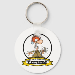 WORLDS GREATEST ELECTRICIAN MEN CARTOON KEY RING