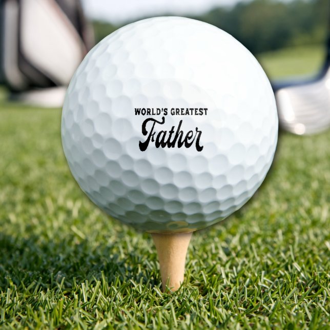 Worlds Greatest Father Golf Balls (Golf Balls For World's Greatest Father. Gift for Dad. Golfing Father. Modern retro. )