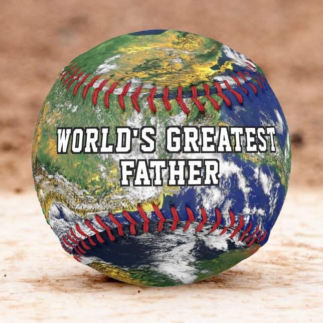 World's Greatest Father Planet Earth Globe Map Baseball (earth globe world's greatest father baseball)