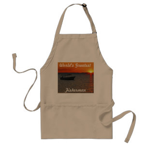 World's Greatest Fisherman Apron, Tan Standard Apron