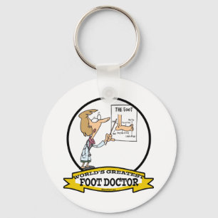 WORLDS GREATEST FOOT DOCTOR WOMEN CARTOON KEY RING