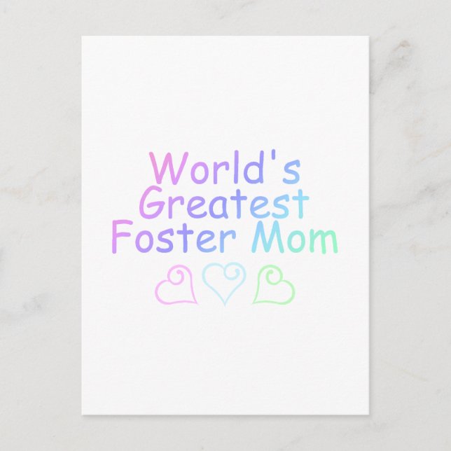 Worlds Greatest Foster Mum (Pastel) Postcard (Front)