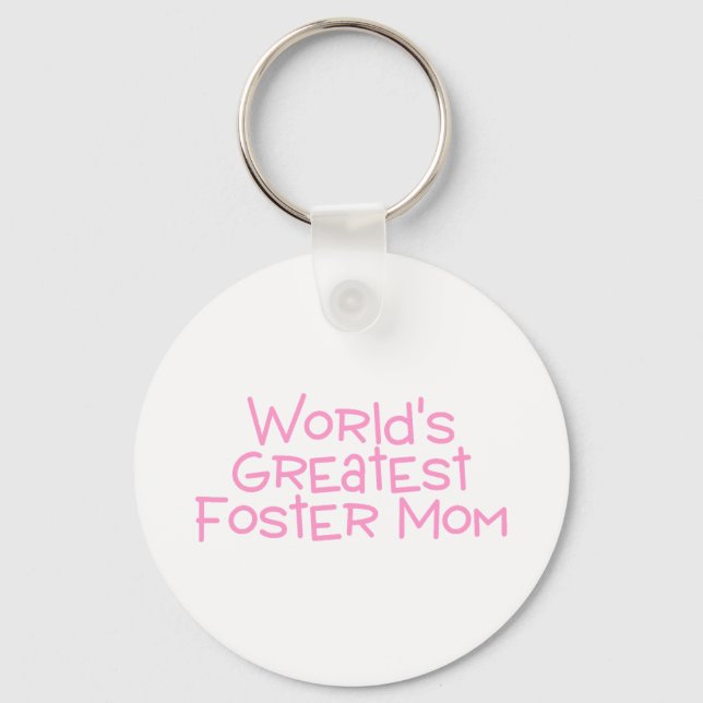 Worlds Greatest Foster Mum Pink Key Ring (Front)