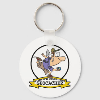 WORLDS GREATEST GEOCACHER MEN CARTOON KEY RING