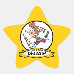 WORLDS GREATEST GIMP WOMEN CARTOON STAR STICKER