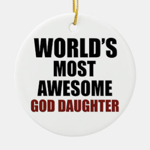 World's Greatest GOD-DAUGHTER Ceramic Tree Decoration