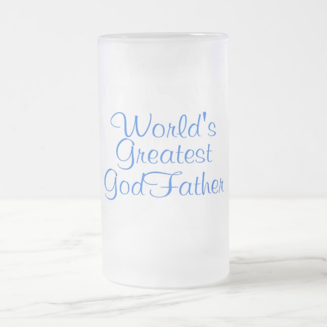 Worlds Greatest GodFather Frosted Glass Beer Mug (Center)
