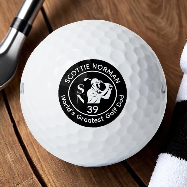 'World's Greatest Golf Dad' BLACK LOGO Golf Balls (Creator Uploaded)