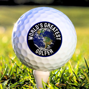 World's Greatest Golfer Blue Planet Earth Globe Golf Balls