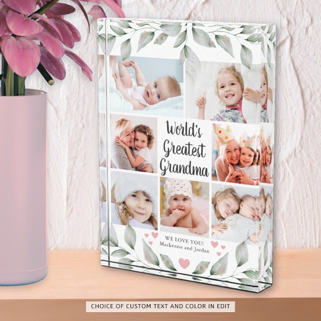 WORLD'S GREATEST GRANDMA 7 Photo Collage Greenery (Creator Uploaded)