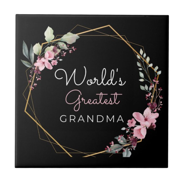 World's Greatest Grandma Ceramic Tile (Front)