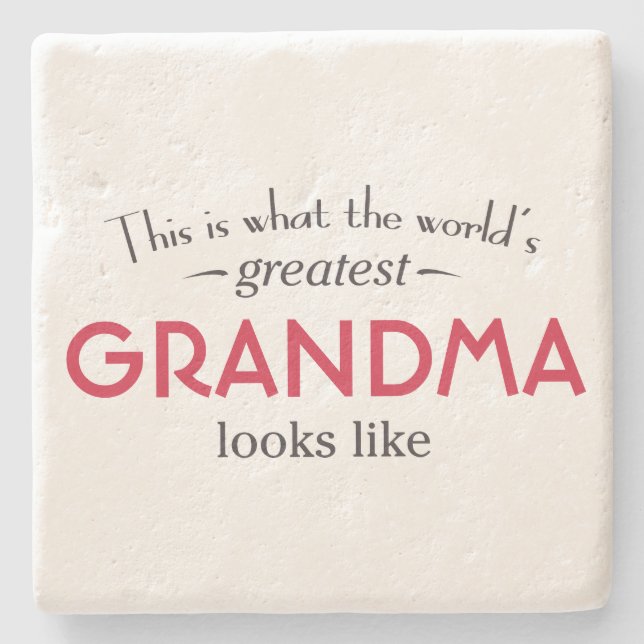 World's Greatest Grandma Stone Coaster (Front)
