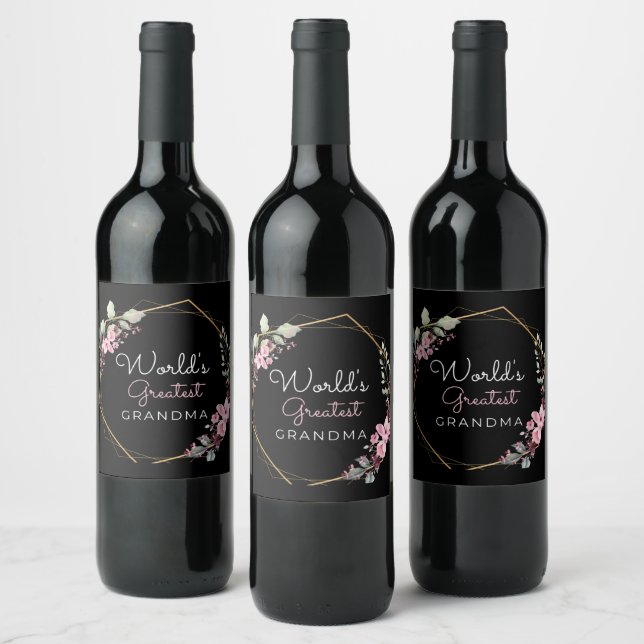 World's Greatest Grandma Wine Bottle Label (Bottles)