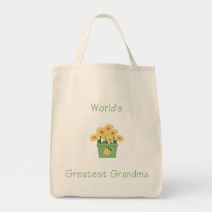 world's greatest grandma (yellow flowers) tote bag