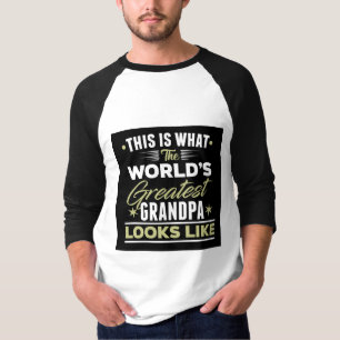 World's Greatest Grandpa Black White Father's Day T-Shirt