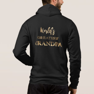 World's Greatest Grandpa Elegant Gold Look Text Hoodie