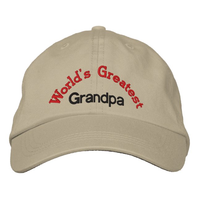 World's Greatest  Grandpa Embroidered Hat (Front)